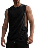 Mens Gym Sleeveless Tank Top Workout Muscle Shirt Cut Open Quick Dry Bodybuilding Vest 1&sol;3 Pack