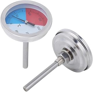 Walfront 52 mm/2 pollici Griglia a carbonella Calibro di temperatura per affumicatoio Calibro termometro per griglia TS ‑ BX500 Termometro in acciaio inossidabile 0-300 ℃ per barbecue da forno