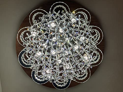 Flashing God W24'' Modern Crystal Chandelier for Living Room Dinning Room Crystal Raindrop Chandelier Flowers Ceiling Lighting LED Dimmable 2700k 4500k 6000k - Image 5