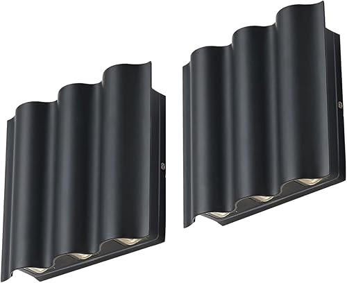 Aplique LED Cree de diseño único de arco con luces arriba y abajo, apliques de pared impermeables para exteriores, adecuado para jardines, paquete