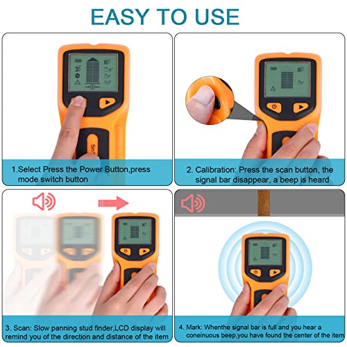 Escáner de pared 5 en 1 para detectar vigas de madera y metal con sensor electrónico multifuncional 6