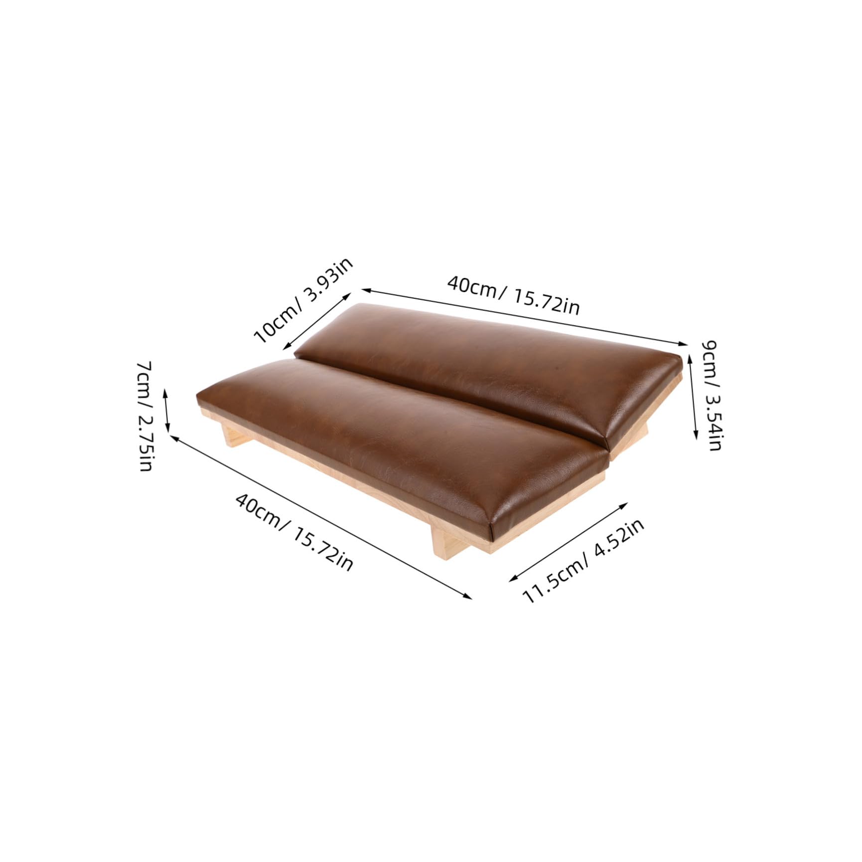 Cuscino Poggiamani per Unghie Marrone 40x10x9 Cm in Pu | Supporto Stabile e Antiscivolo, per Manicure Professionale, Set con Poggiapolso per Tavolo
