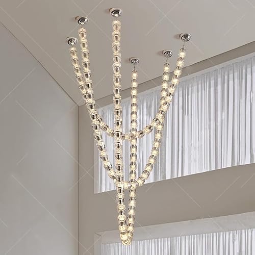 Ceiling Chandelier, �k���Ƃ̑����T�����Q���̑����X�}�[�g LED �����v���C�g�����p�����\�V�[�����O���C�g�����v sa �����Ɩ�(3 strips 227 head,Natural)