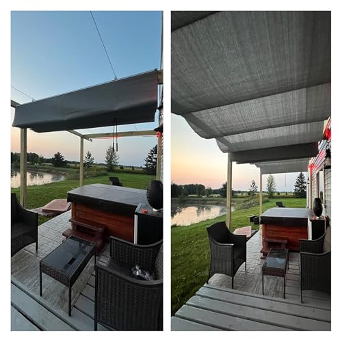 QWEASDF Outdoor Retractable Pergola with Sun Shade Canopy Patio Metal Shelter ，wave awning，for Garden Porch Beach Pavilion Grill Gazebo Modern Yard Grape Trellis Pergola(W2.4*L3m/W7.87*L9.84ft)