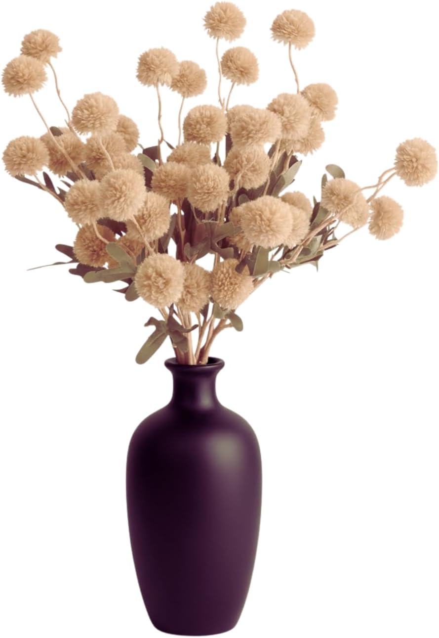 Artificial Beige Chrysanthemum Flowers – 10 Stems Faux Silk Mums with Green Leaves, Fake Flower Bouquet for Vase, Home Table Decor, Wedding Centerpieces, Party Arrangements & Holiday Décor