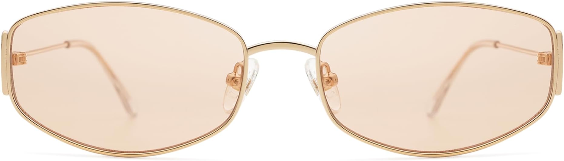 Retro Oval Sunglasses For Women Men Hexagonal Rectangle Metal Frame Sun Glasses AP3625