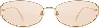 Retro Oval Sunglasses For Women Men Hexagonal Rectangle Metal Frame Sun Glasses AP3625