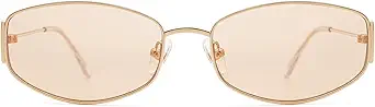 Retro Oval Sunglasses For Women Men Hexagonal Rectangle Metal Frame Sun Glasses AP3625