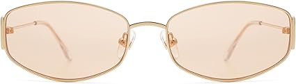 Retro Oval Sunglasses For Women Men Hexagonal Rectangle Metal Frame Sun Glasses AP3625