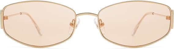 Retro Oval Sunglasses For Women Men Hexagonal Rectangle Metal Frame Sun Glasses AP3625