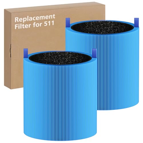 Image of 2-pack 511 A11ergenBlock Replacement Filter, Compatible with Blue Air Blue Pure 511 Air Purifier, True H13 HEPA Filters, and Activated Carbon Filter, BLUE