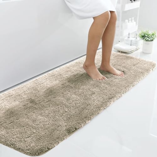 Image of LUXE HOME INTERNATIONAL Microfiber Runner Super Soft Non Slip Vegas Rugs for Bedroom (2X5 Ft, Beige) Pack of 1