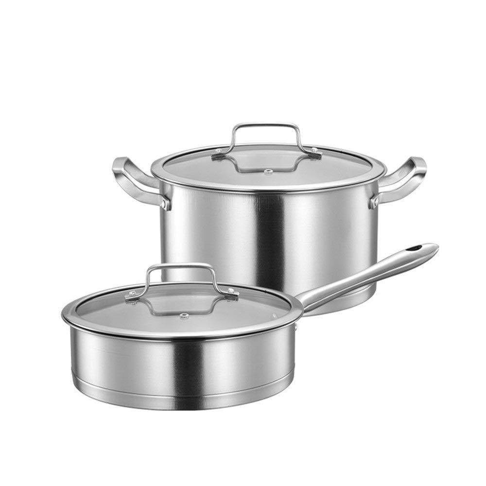 Juegos de Ollas y Sartenes Acero inoxidable de utensilios cocina profesional for el hogar restaurante ollas y sartenes Set Utensilios Cocina para Uso en la Cocina
