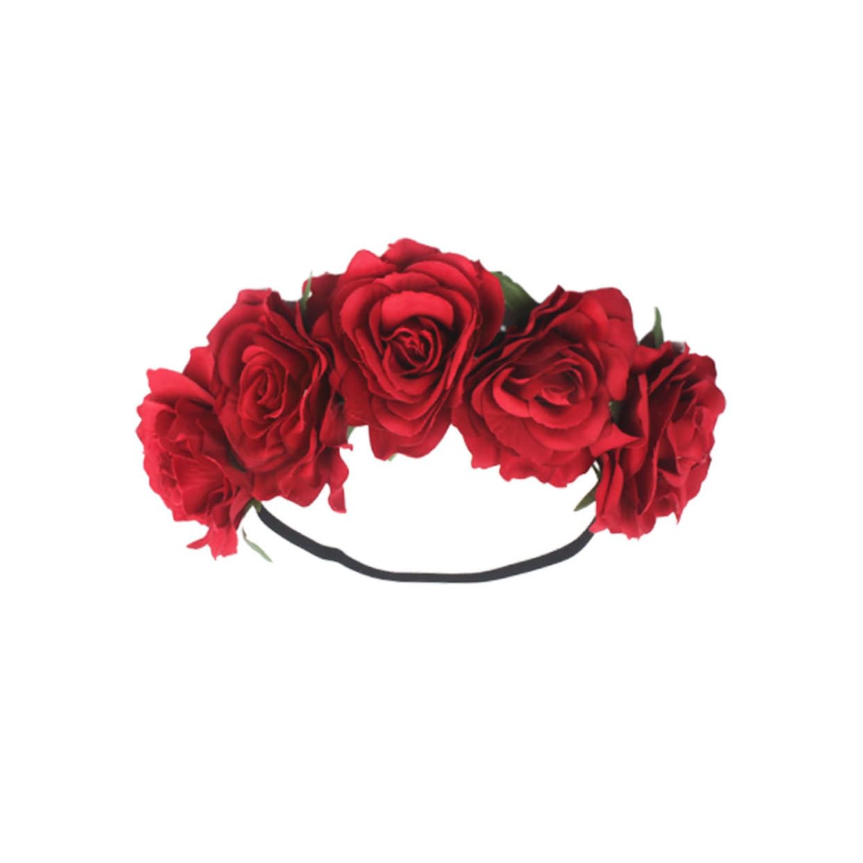 Ipetboom 3piezas Diadema Floral De Rosa Diseño Elegante Para Bodas y Fiestas Adorno Para Fotografía Tocado Para Eventos Rojo