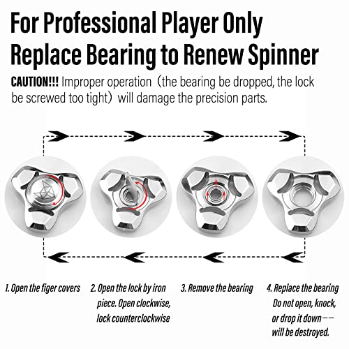 Image of FREELOVE Premium Metal Fidget Spinner for Adults, Stainless Steel Heavy Silent Spinner with Precision Bearing, Small Office Desk Toy & EDC for Stress Relief Focus ADHD, Black