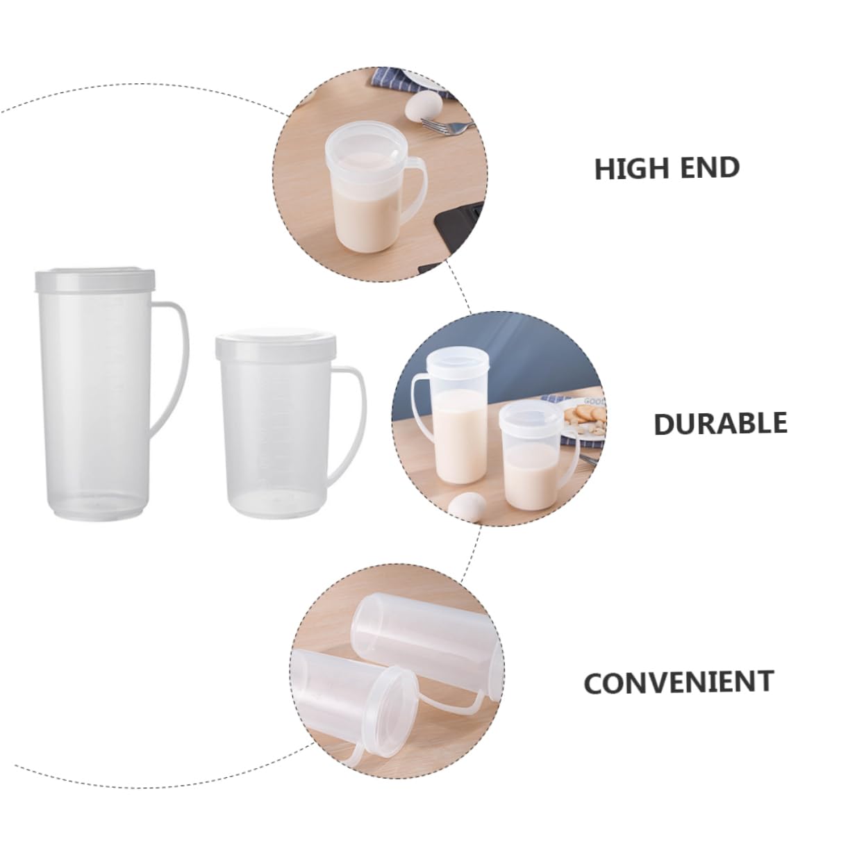 PRETYZOOM 6 Pz tazza gelatto contenitore graduato caffe adorn contenitore con coperchio bicchieri graduati contenitori brocche di latte brocca per la colazione plastica bianca Riutilizzabile