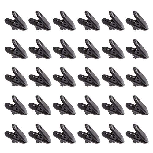 30 Pieces Earphone Wire Clips Headphone Cable Clip Headset Cable Clips Holder Clothing Clip 360 Degree Rotate Earphone Mount Cable Clothing Clip, Black