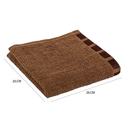Set de serviette de bain en coton marron et multicolore 6 pièces Act-117 - 4