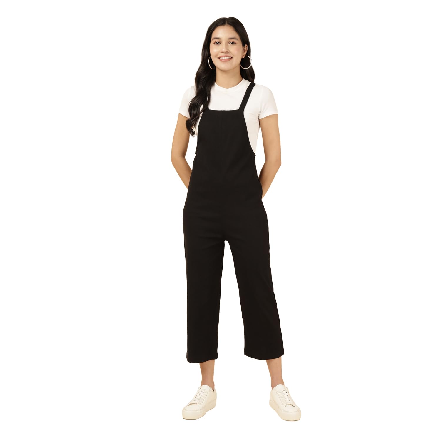 deebaco Solid Rayon Slub Lycra Jumpsuit For Women's|Western Style Relaxed Fit Strap Shoulder One Piece Summer Wear Dungaree Casual Fashionable Stylish Outfit With Zipper Back-picture-42