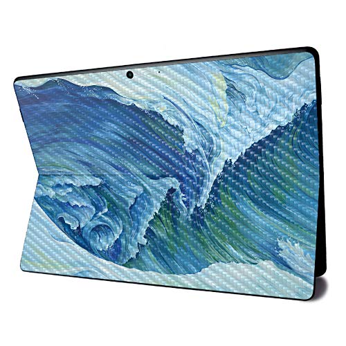 Image of MightySkins Carbon Fiber Skin for Microsoft Surface Pro X - Perfect Wave | Textured Carbon Fiber Finish | Easy to Apply, Remove, and Change Styles | Made in The USA