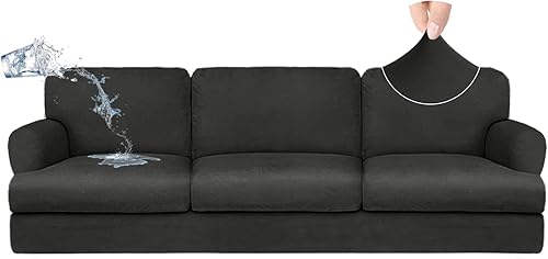 Arfntevss Fundas de sofá para perros de 3 cojines, 7 piezas, resistentes al agua, elásticas, suaves, de 3 asientos, para sala de estar,