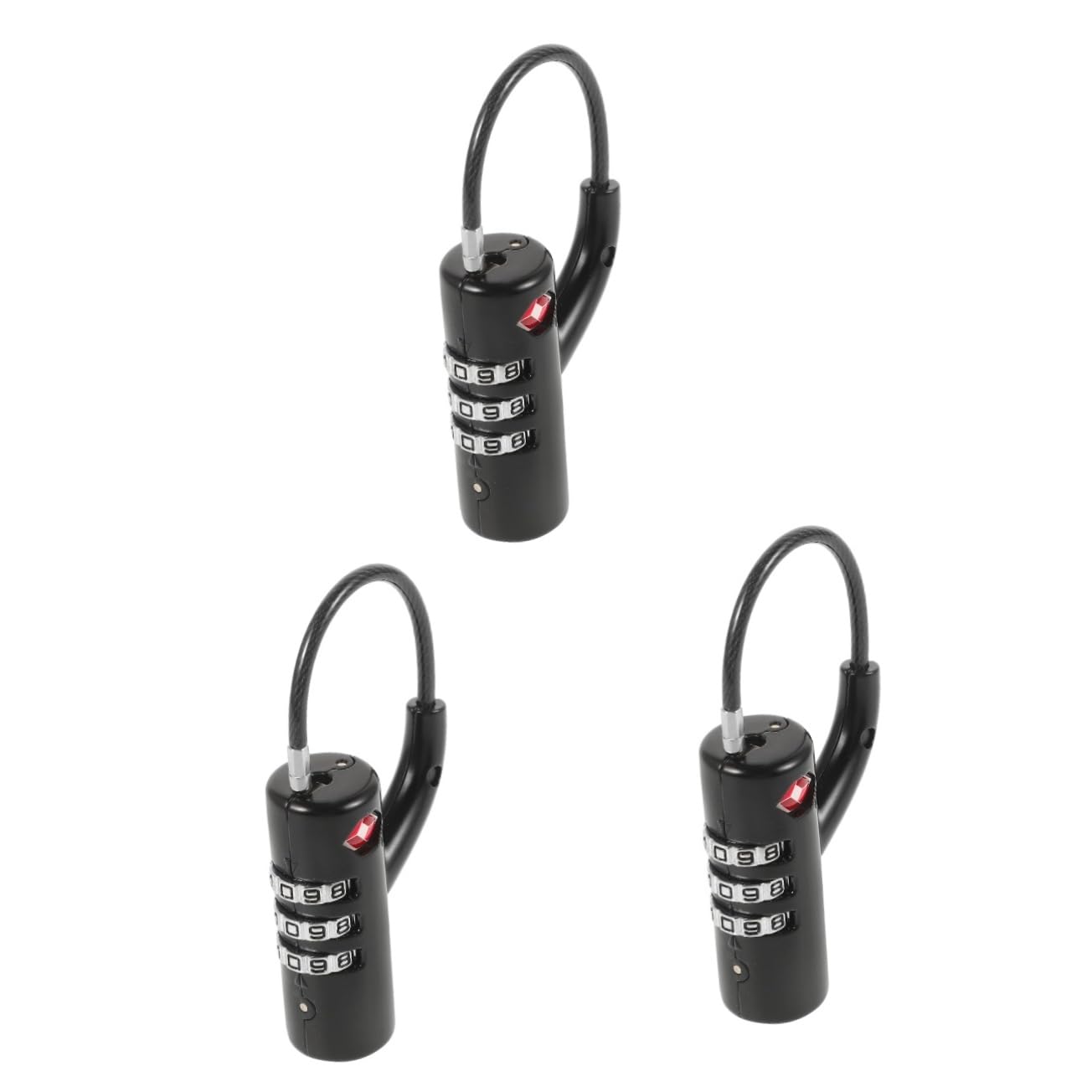 Gatuida 3piezas Candado De Combinación Para Equipaje y Mochilas Cerradura De Seguridad Para Maletas y Bolsos Diseño Duradero Para Viajes