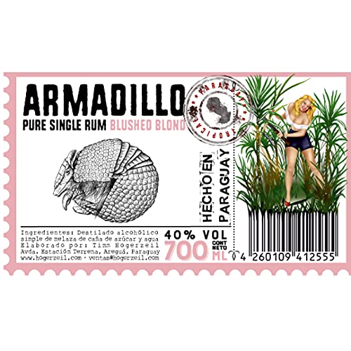 Armadillo Blushed Blond, Pure Single Barrel Rum, 40% Alkohol, handgefertigt aus Paraguay, amerikanischer Eiche, ohne Zusatzstoffe – Bild 3