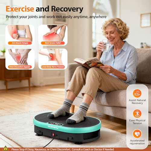 Image of Vibration Plate Exercise Machine for Body Shaker Machine & Weight Loss, Shake Plate with Resistance Bands, 120 Speed Levels, Remote Control, Full Body Workout, Compact Home Gym Equipment