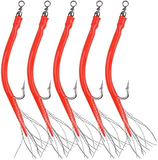 Classic Striped Bass Tube Lures Cod Rig Tube Teaser with Stainless Steel Hook Swivel for Offshore Trolling Striper Bass Cod Big Game Fishing