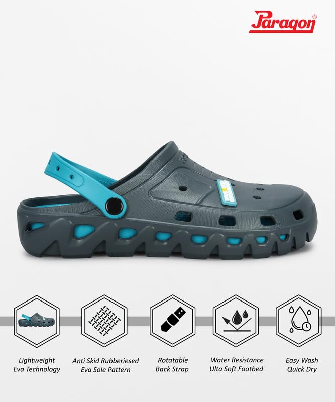 Image of PARAGON Eeken EVK10916G Men's Clogs| Durable, Lightweight and Comfortable | Easy Wear Slip On with Rubberised Sole for Better Grip | Easy Washable