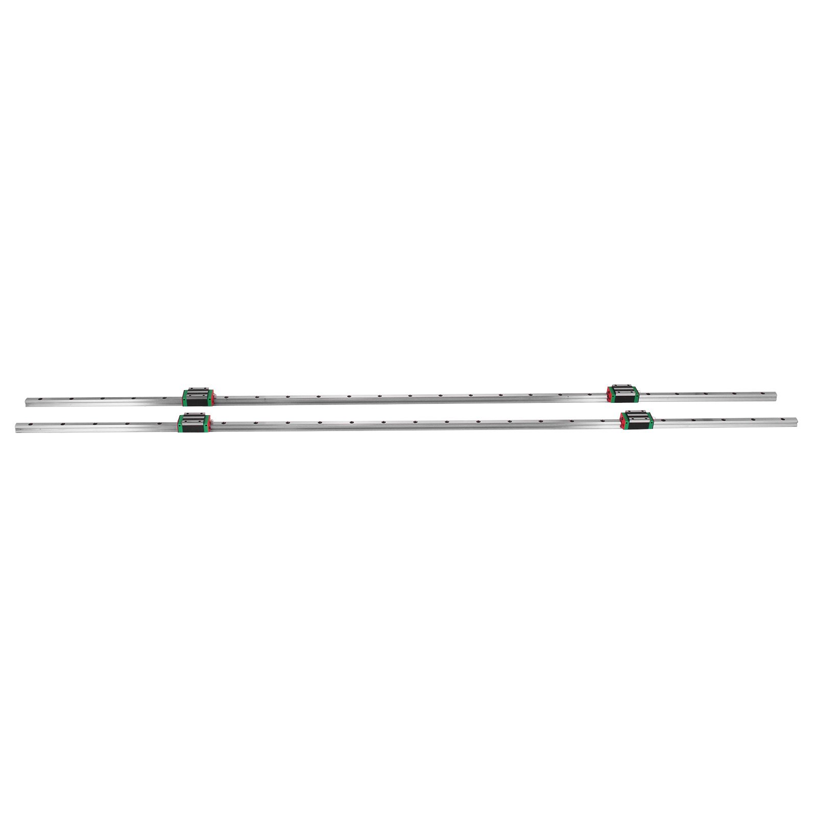 Riel Lineal 15-1500 mm 2x Riel de Guía Lineal 4x Tipo Cuadrado Bloque de Cojinetes del Carro Soporte de Riel Lineal para Rodamientos Ranurados de 15 mm