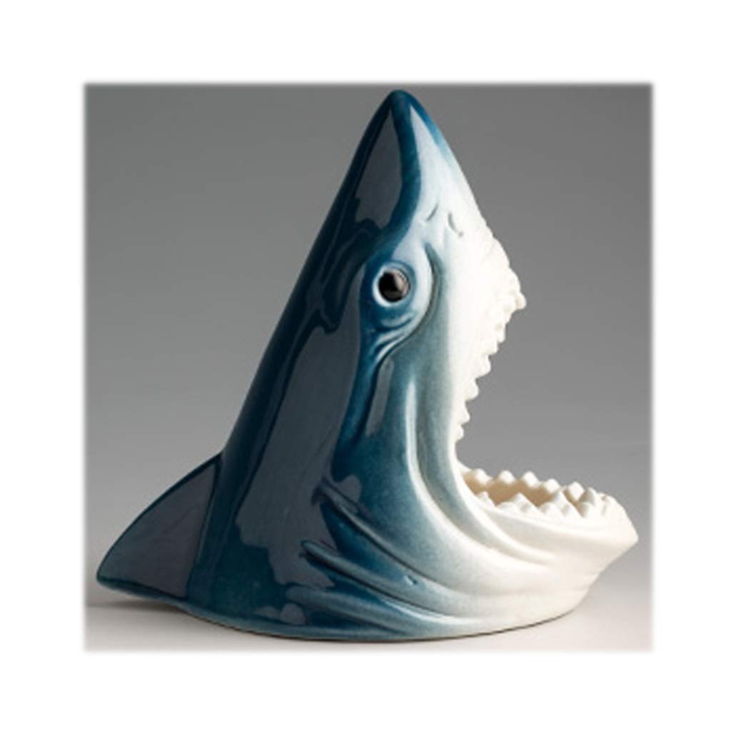 Ash tray Realistic Shark Shaped Ashtray,Creative Personalized Animal Ashtray,Ceramic,Cirarettes Ash Holder,Decor,Funny Gift Cigarette Ashtray (Color : B)