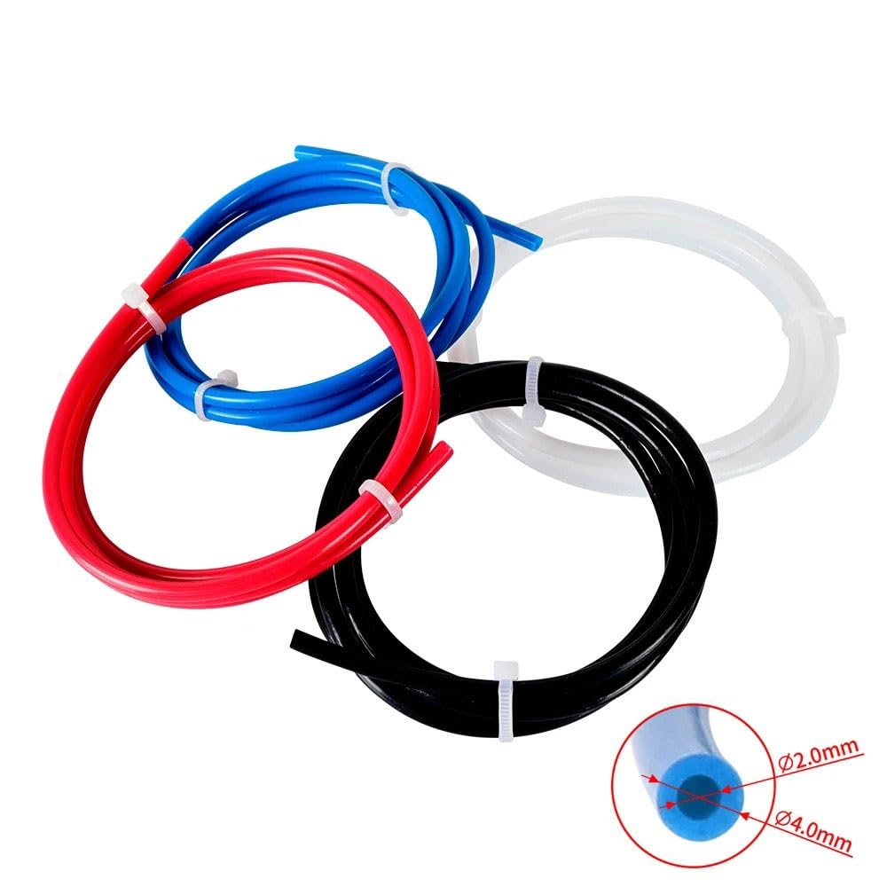 PTFE-Schlauch, Hot-End-Extruder 1,75 mm Zuführungsführungsrohr (rot) | 10 Meter PTFE-Teflonschlauch 2 mm x 4 mm PTFE-Schlauch(Blue)