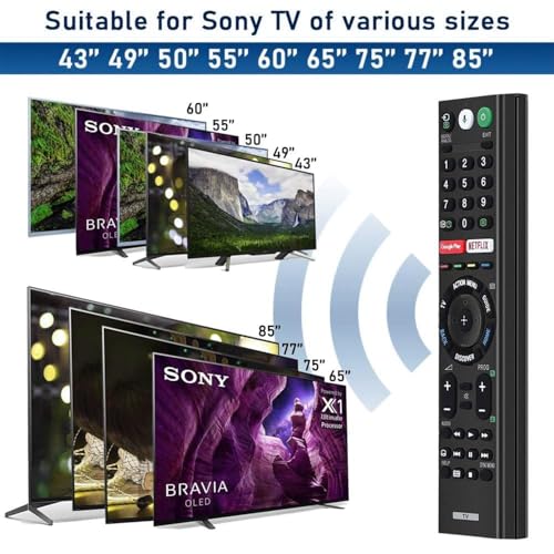 Image of Sony TV Voice Replacement Remote Compatible with All Sony and Bravia TVs Including 4K UHD LED LCD Smart Android Models Perfect for TVs with Voice Control and Easy Pairing Required