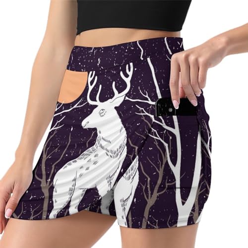 Jupe de tennis femme Elan Blanc mini jupe sport athlétiques de course