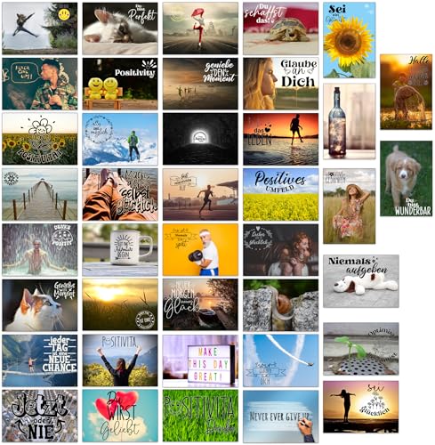 Lot De 20 Cartes Postales Inspirantes Et Motivantes - 20 Citations Différentes Pour Booster Votre Moral - The Lazy Panda Card Company