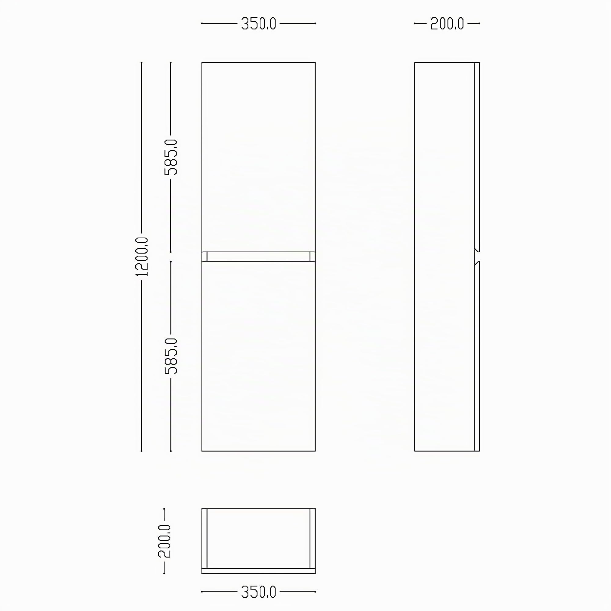 doporro Seitenschrank Badschrank Schmal Hochschrank Badezimmer Hängend Regal BxTxH ca: 35x20x120cm Midischrank in matt weiß Verona