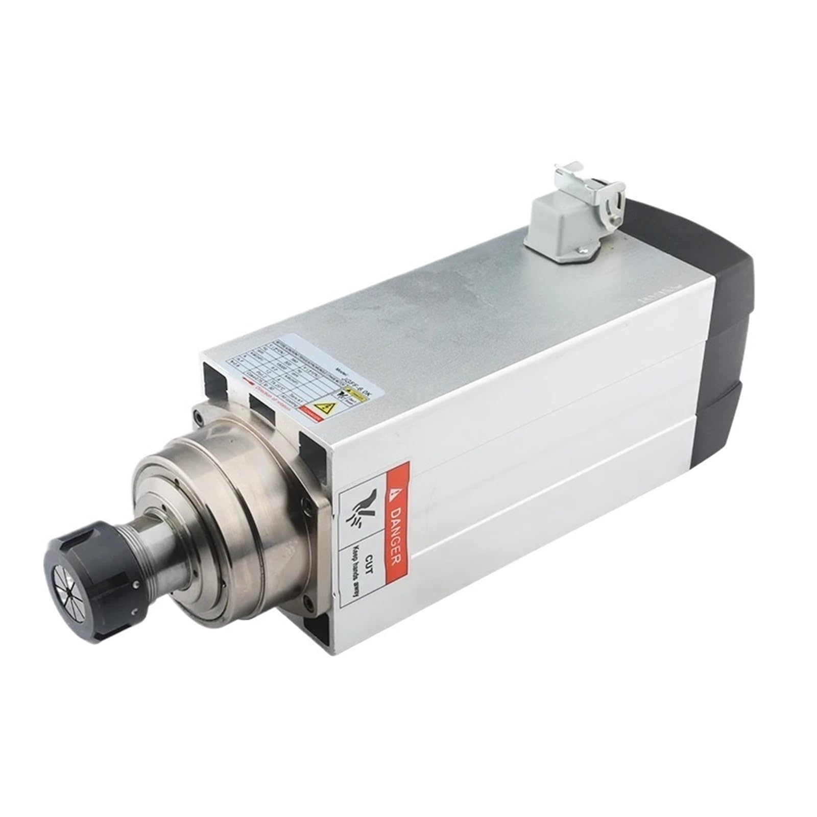 BIRAN Spindle Motor CNC Spindle Motor 6.0kw ER32 Square Air Cooled Spindle Motor 220v 380v with 4 Bearings 18000RPM for CNC Milling Machine Wood Carving(6.0kw 380V)