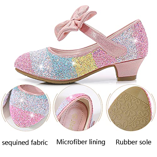Girls Ballerina Flat Glitter Ballet Flat Shoes Non-slip Soft Glitter Mary Jane Girls Pump Princess Birthday Sandals4