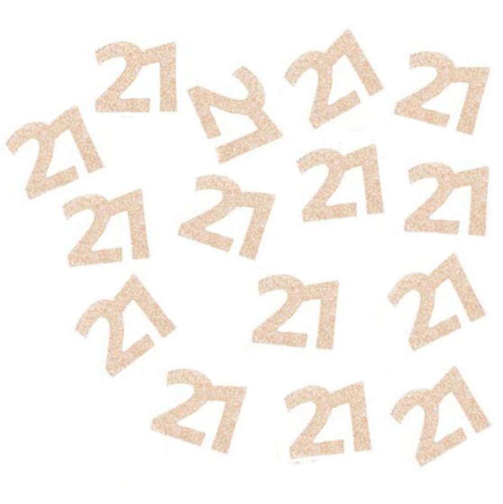 Double Side Glitter Rose Gold 21st Birthday Party Number"21" Paper Cut Outs/Paper Confetti/Table Scatter Table Confetti Birthday Party Confetti