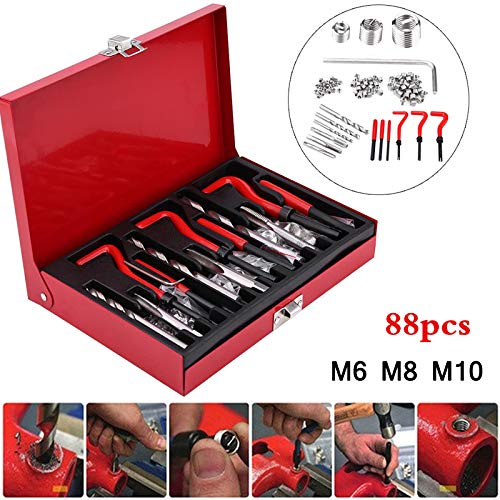 DASBSTE 88-tlg. Gewindereparatur Satz - Komplettset Für M6, M8, M10 Gewinde