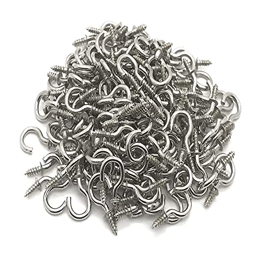Myyzmy 120 Pcs 1/2 Inch Screw-In Hooks Nickel Plated Metal Cup Hooks, Ceiling Hooks Silver #TOP3