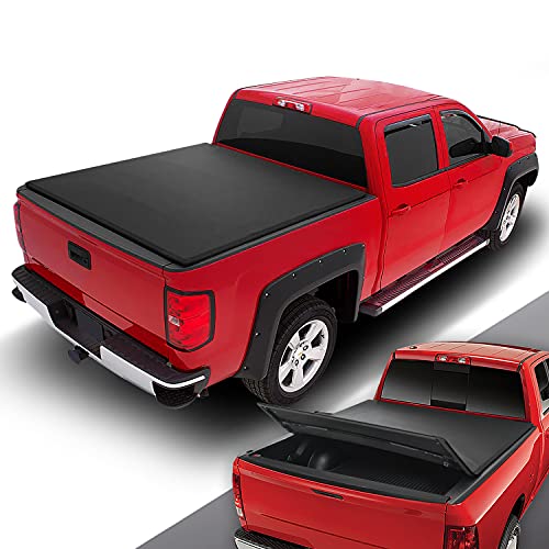 DNA Motoring Truck Bed Soft Tri-Fold Adjustable Tonneau Cover Compatible
