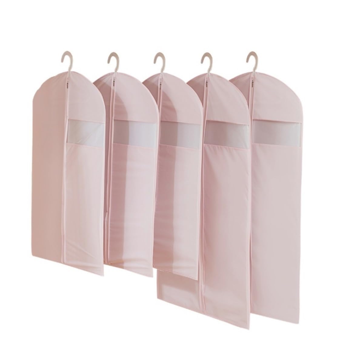 Fundas Ropa Bolsas De Ropa para Colgar, Almacenamiento Viaje Semitransparentes para Organización Armario, 4 Uds Cubierta(Pink)