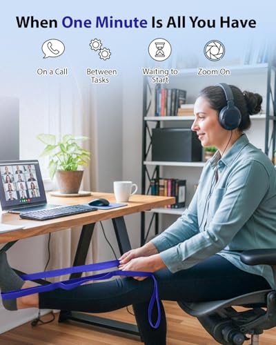 Image of Trideer Stretching Strap with Loops & Leg Lifter, Non-Elastic PT-Style Physical Therapy Strap for Knee Replacement Rehab, Hamstring, Calf & Back Stretcher Mobility, Hip, Shoulder & Yoga