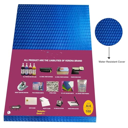 Image of GEDI A4 Size Diamond PVC Spiral Book Binding Sheet- Set of 1,Pack of 100 Sheet Per Set (Blue)