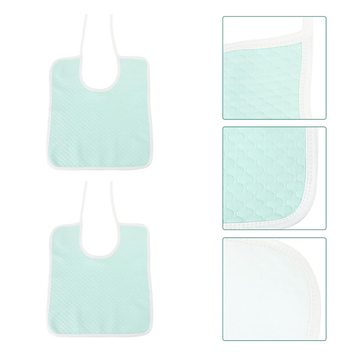 KOMBIUDA 2pcs Cotton Absorbent Bibs for Elderly Washable Adult Eating Bibs for Mealtime Food Catcher