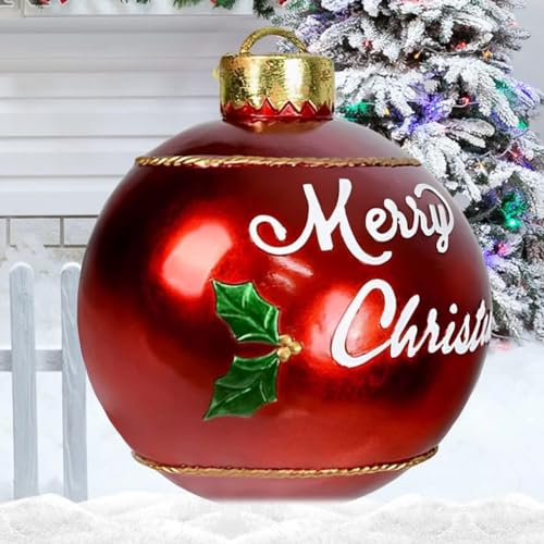 Giant Inflatable Christmas Ball - 23.6 Inch/60cm PVC Outdoor Christmas Bauble Decoration for Xmas Yard, Garden, Patio (1PCS) - Image 2