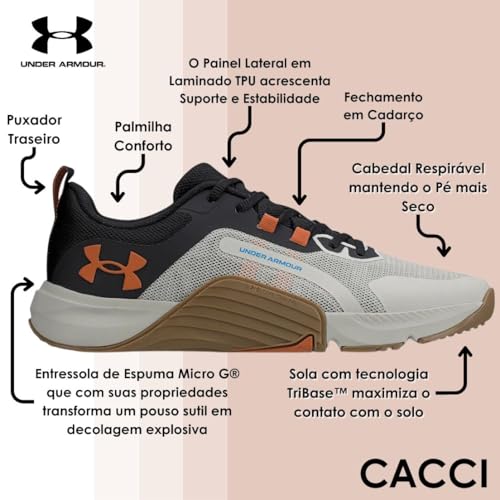 Tênis Under Armour Tribase Reps Masculino Branco e Preto