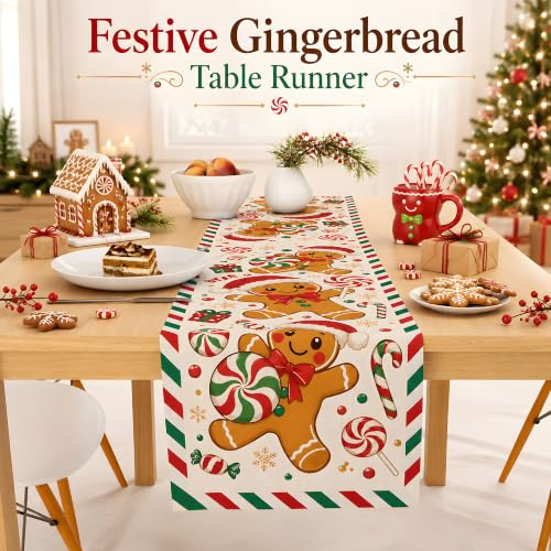 Christmas Decorations - Gingerbread Man Christmas Table Runner - image 5